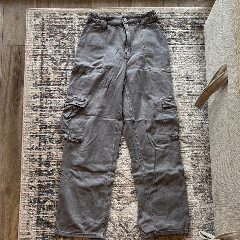 Garage Gray Straight Leg Cargo Pants